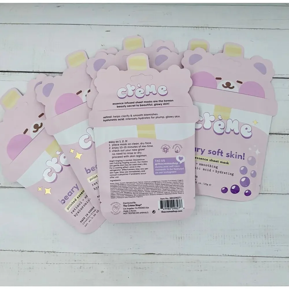 6X THE CRÈME Shop Beary Soft Skin! Printed Essence Sheet Mask
